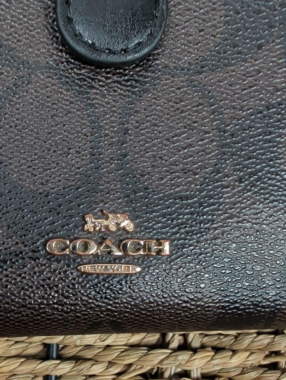 Coach Women's Brown/Black Signature Small Wallet - Picture 2 of 8